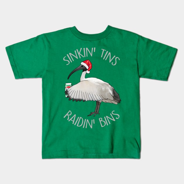 Sinkin tins at xmas Kids T-Shirt by Meowmaddie